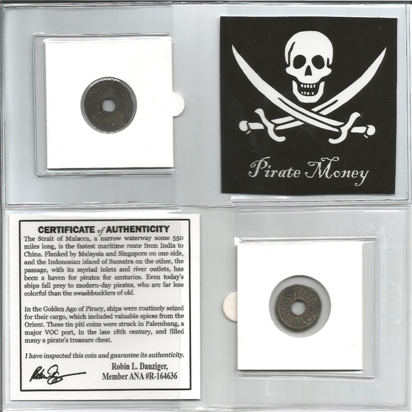 SHIPWRECK TREASURE Strait of Malacca Pirate Coins (2), Wreck of Breda Banknote - Picture 5 of 5